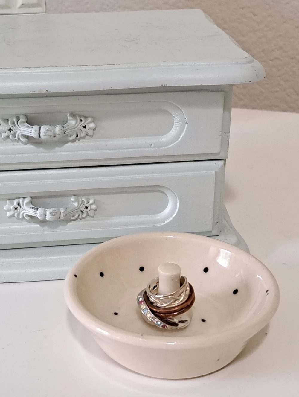 Studio Art Pottery Ring Holder Jewelry Dish Handmade